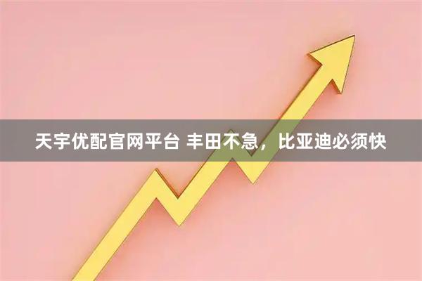 天宇优配官网平台 丰田不急，比亚迪必须快